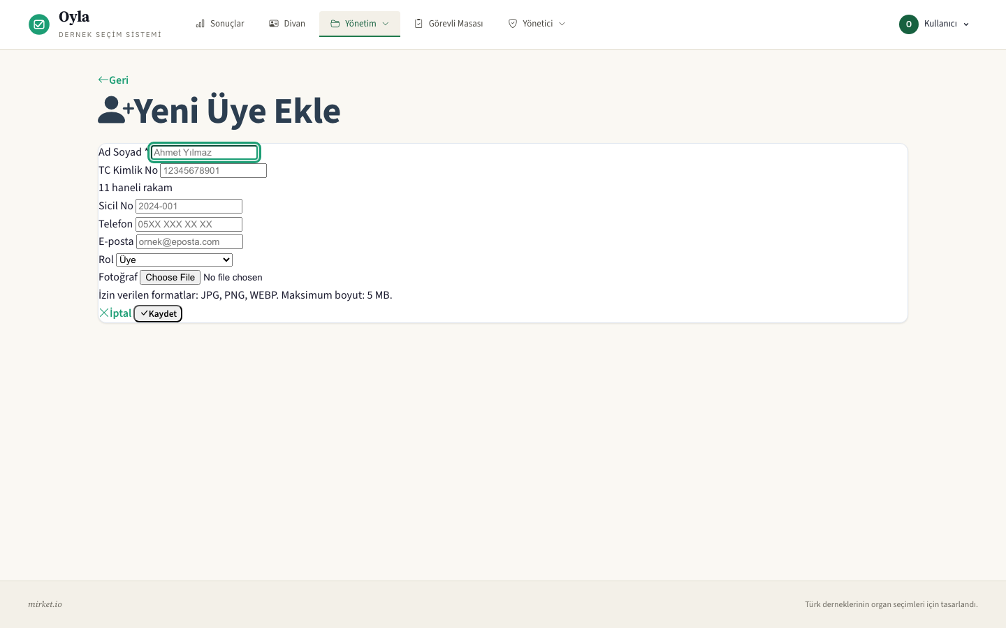 Üye Ekle