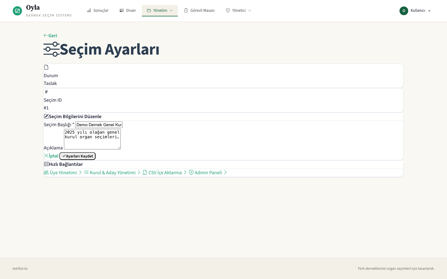 Seçim Ayarları